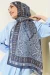 Motif Desenli Soft Şal Füme