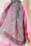 Motif Desenli Soft Şal Gri