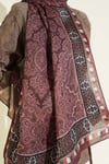Motif Desenli Soft Şal Kahve