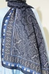 Motif Desenli Soft Şal Lacivert