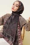 Motif Desenli Soft Şal Vizon