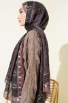 Motif Desenli Soft Şal Vizon