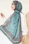 Motif Desenli Soft Şal Zümrüt