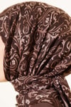 Motifli Flamu Cotton Eşarp Kahve