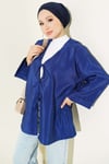 Önü Bağlamalı Salaş Paraşüt Kimono Lacivert