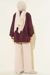 Önü Bağlamalı Salaş Paraşüt Kimono Mürdüm
