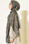 Otantik Motifli Desenli Şal Yeşil