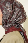 Otantik Motifli Eşarp Kestane