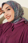 Otantik Motifli Eşarp Magenta