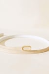 Oval Metal Tokalı İnce Kemer Bej