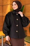 Oversize Balon Kol Ceket Siyah
