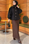 Oversize Balon Kol Ceket Siyah