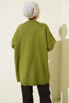 Oversize Düşük Omuz Triko Tunik Zeytin Yeşili