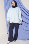 Oversize Düşük Omuzlu Tunik Bebe Mavi