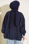 Oversize Düşük Omuzlu Tunik Lacivert