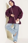 Oversize Düşük Omuzlu Tunik Mor