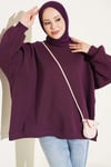 Oversize Düşük Omuzlu Tunik Mor
