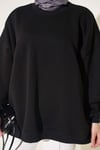 Oversize Düşük Omuzlu Tunik Siyah