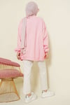 Oversize İnterlok Basic Tunik Pembe