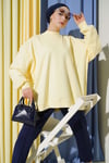 Oversize İnterlok Basic Tunik Sarı