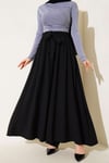 Oversize Paçalı Bağlamalı Pantolon Siyah