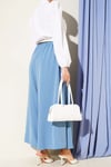 Oversize Paçalı Bel Lastikli Pantolon Mavi