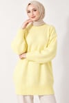 Oversize Ribanalı Triko Tunik Sarı