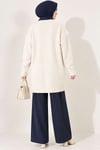 Oversize Ribanalı Triko Tunik Taş