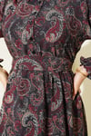 Paisley Desen Bilek Gipeli Elbise Siyah