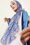 Paisley Kraş Modal Şal Bej Saks