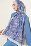 Paisley Kraş Modal Şal Bej Saks