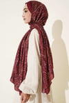 Paisley Kraş Modal Şal Bordo