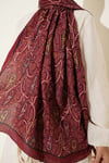 Paisley Kraş Modal Şal Bordo