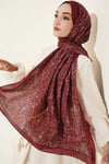 Paisley Kraş Modal Şal Bordo