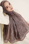 Paisley Kraş Modal Şal Kahve
