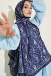 Paisley Kraş Modal Şal Lacivert