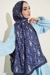 Paisley Kraş Modal Şal Lacivert
