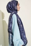 Paisley Kraş Modal Şal Lacivert