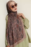 Paisley Kraş Modal Şal Latte