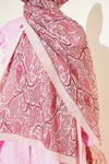 Paisley Kraş Modal Şal Pembe