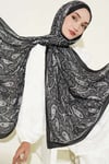 Paisley Kraş Modal Şal Siyah