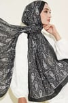 Paisley Kraş Modal Şal Siyah