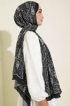 Paisley Kraş Modal Şal Siyah