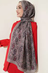 Paisley Kraş Modal Şal Taş Gri
