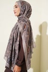 Paisley Kraş Modal Şal Vizon