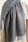 Paisley Motifli Soft Şal Füme