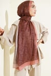 Paisley Motifli Soft Şal Kahve