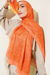 Paisley Motifli Soft Şal Oranj