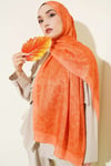 Paisley Motifli Soft Şal Oranj