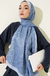 Paisley Motifli Soft Şal Soft Mavi